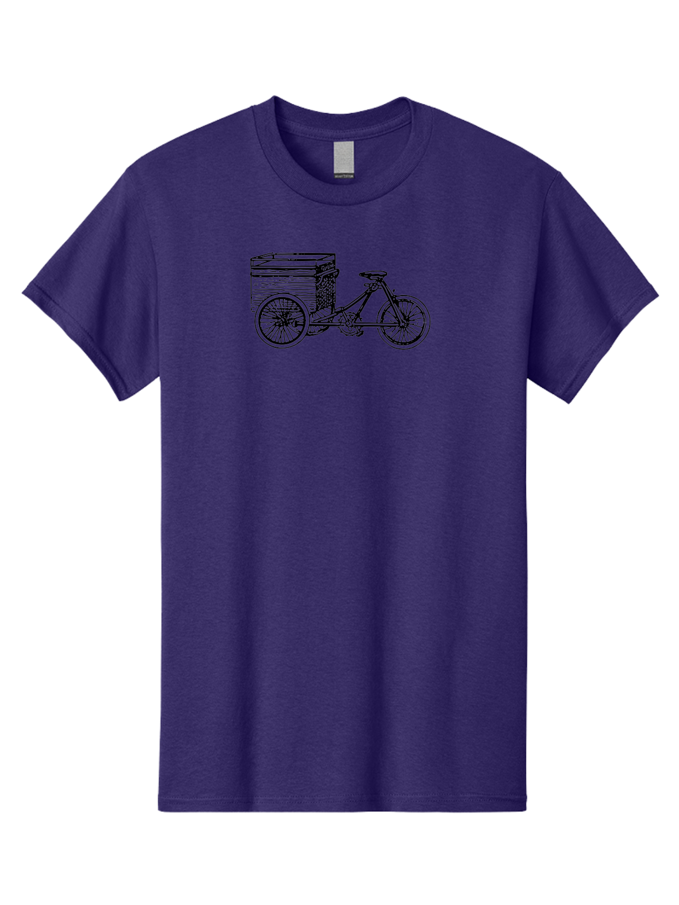 Cargobike Men'S Graphic Tee, 100% Cotton, Comfortable Casual Summer Wear, Machine Washable, Vintage Tricycle, Retro Bicycle, Goldilocks Branding, Cargo Bike, Three-Wheeled Vehicle, Nostalgic Design, Antique Bike Aad783