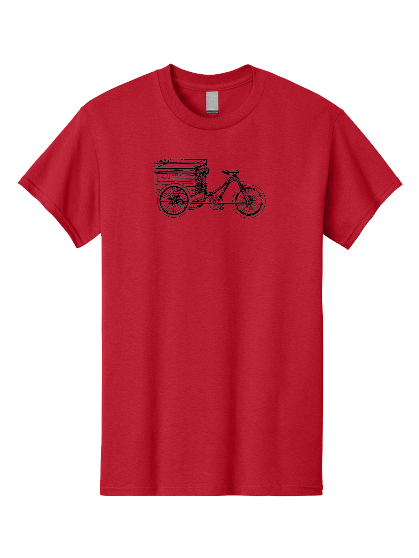 Cargobike Men'S Graphic Tee, 100% Cotton, Comfortable Casual Summer Wear, Machine Washable, Vintage Tricycle, Retro Bicycle, Goldilocks Branding, Cargo Bike, Three-Wheeled Vehicle, Nostalgic Design, Antique Bike Aad783
