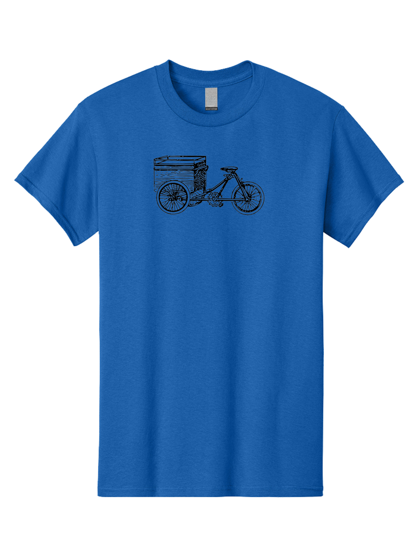 Cargobike Men'S Graphic Tee, 100% Cotton, Comfortable Casual Summer Wear, Machine Washable, Vintage Tricycle, Retro Bicycle, Goldilocks Branding, Cargo Bike, Three-Wheeled Vehicle, Nostalgic Design, Antique Bike Aad783