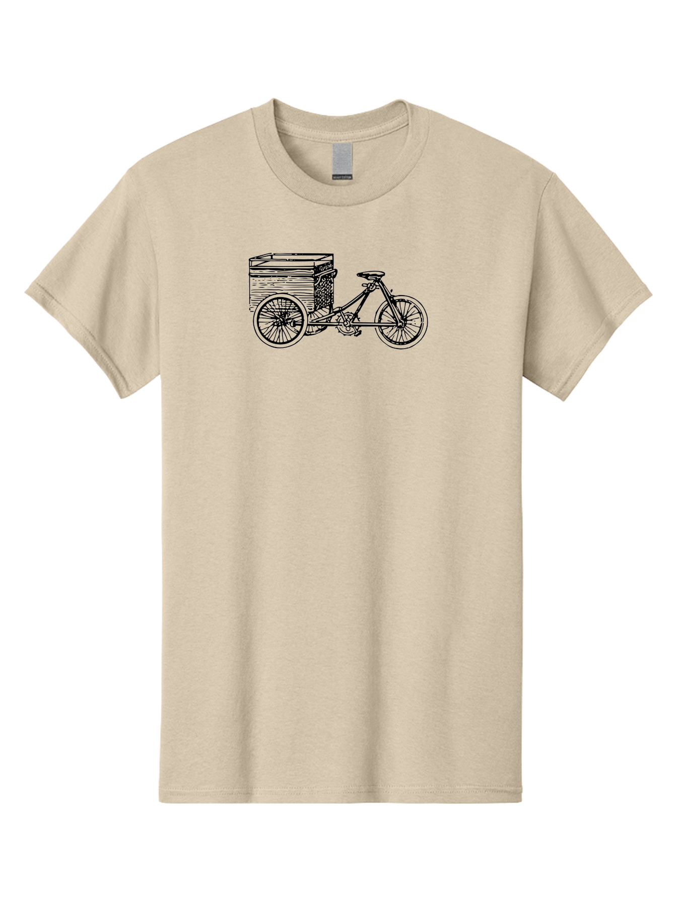 Cargobike Men'S Graphic Tee, 100% Cotton, Comfortable Casual Summer Wear, Machine Washable, Vintage Tricycle, Retro Bicycle, Goldilocks Branding, Cargo Bike, Three-Wheeled Vehicle, Nostalgic Design, Antique Bike Aad783