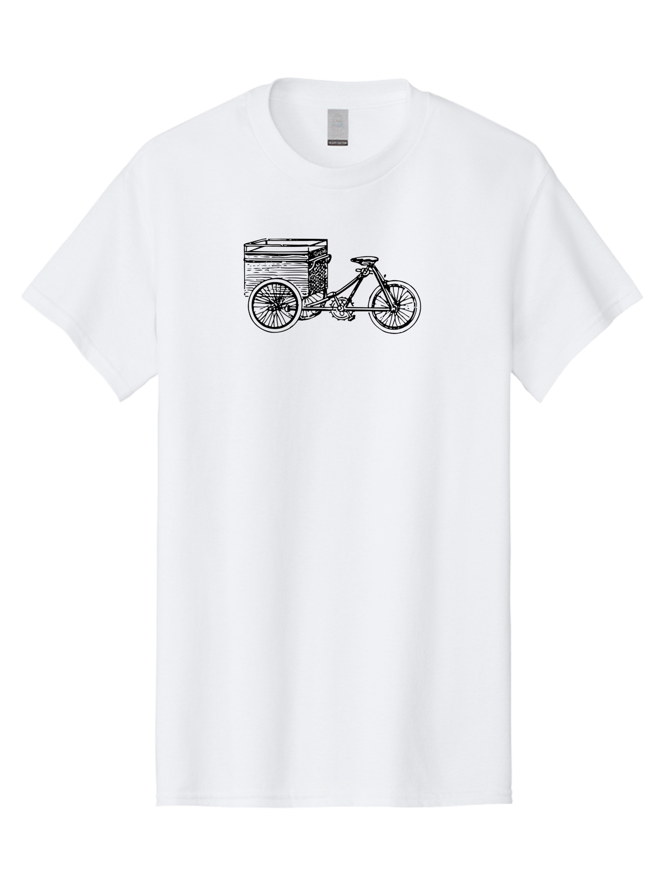 Cargobike Men'S Graphic Tee, 100% Cotton, Comfortable Casual Summer Wear, Machine Washable, Vintage Tricycle, Retro Bicycle, Goldilocks Branding, Cargo Bike, Three-Wheeled Vehicle, Nostalgic Design, Antique Bike Aad783