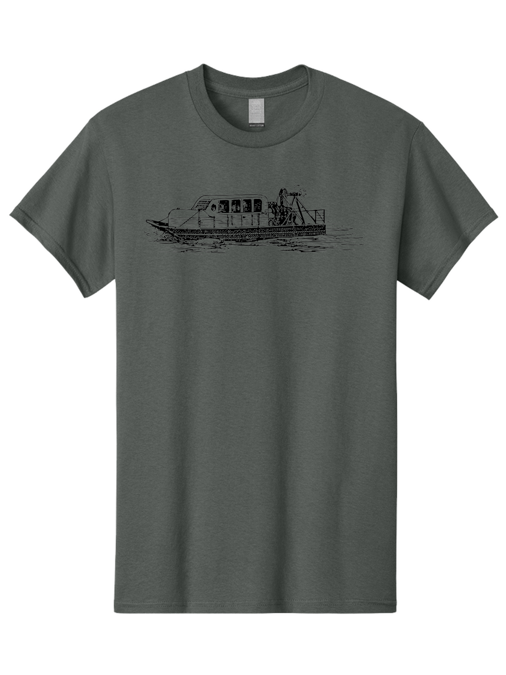 Dredger-Ship Men'S Graphic Tee, 100% Cotton, Comfortable Casual Summer Wear, Machine Washable, Dredging Equipment, Waterway Construction, Marine Engineering, Dredger Barge, Heavy Machinery, Industrial Vessel, Dredging Operations Aad787