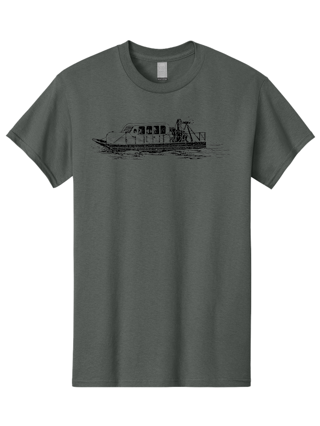 Dredger-Ship Men'S Graphic Tee, 100% Cotton, Comfortable Casual Summer Wear, Machine Washable, Dredging Equipment, Waterway Construction, Marine Engineering, Dredger Barge, Heavy Machinery, Industrial Vessel, Dredging Operations Aad787