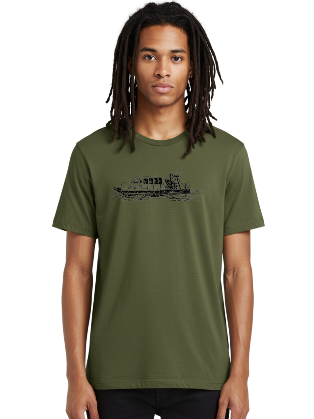 Dredger-Ship Men'S Graphic Tee, 100% Cotton, Comfortable Casual Summer Wear, Machine Washable, Dredging Equipment, Waterway Construction, Marine Engineering, Dredger Barge, Heavy Machinery, Industrial Vessel, Dredging Operations Aad787