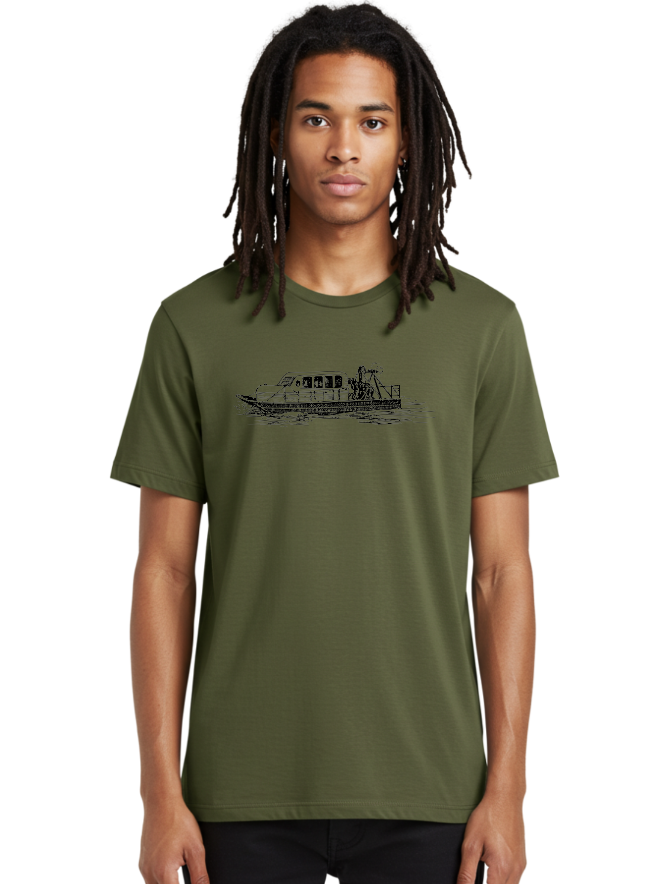 Dredger-Ship Men'S Graphic Tee, 100% Cotton, Comfortable Casual Summer Wear, Machine Washable, Dredging Equipment, Waterway Construction, Marine Engineering, Dredger Barge, Heavy Machinery, Industrial Vessel, Dredging Operations Aad787
