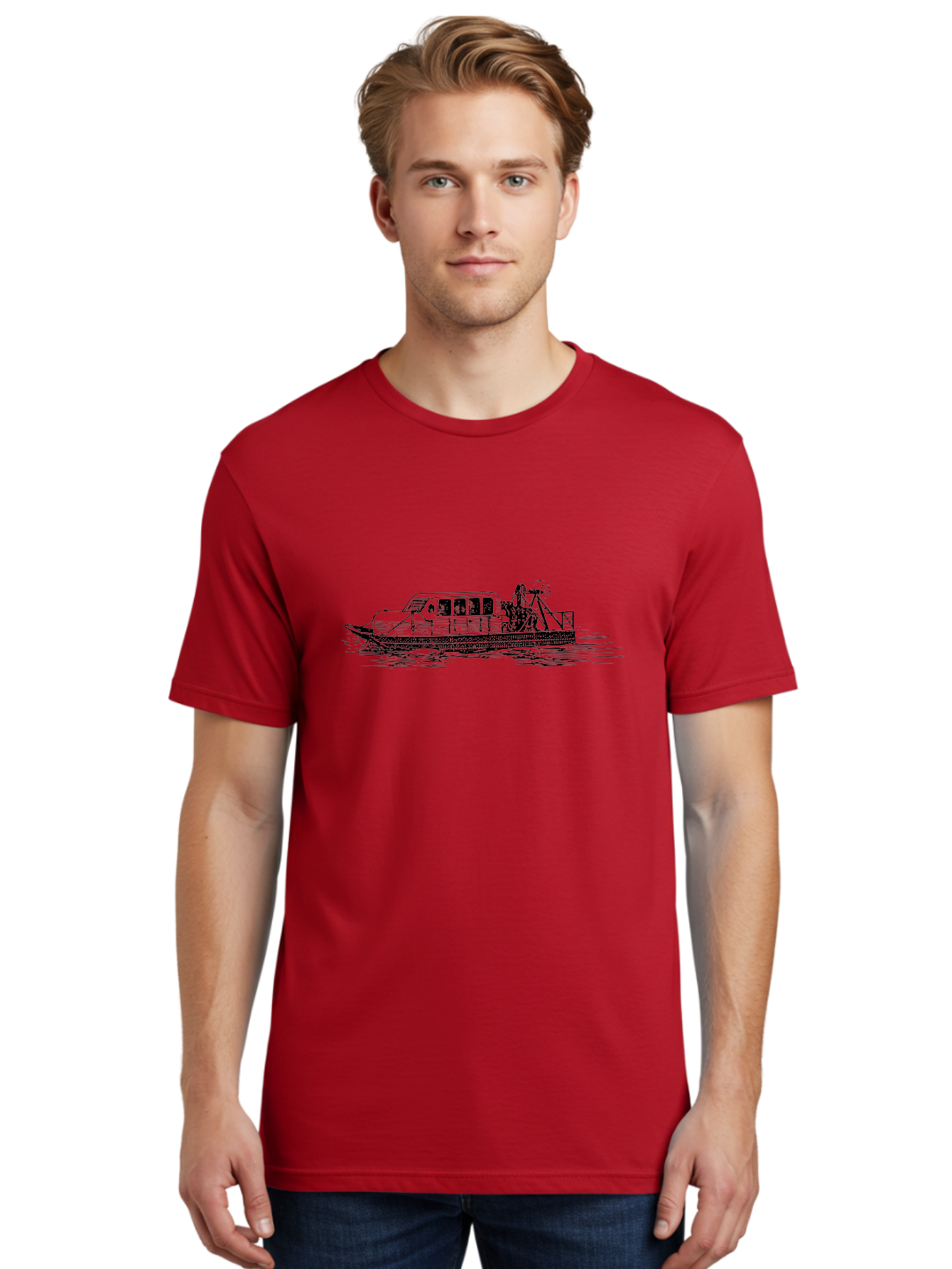 Dredger-Ship Men'S Graphic Tee, 100% Cotton, Comfortable Casual Summer Wear, Machine Washable, Dredging Equipment, Waterway Construction, Marine Engineering, Dredger Barge, Heavy Machinery, Industrial Vessel, Dredging Operations Aad787
