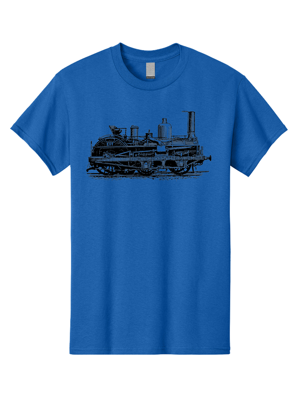 Est-Steam-Train Men'S Graphic Tee, 100% Cotton, Comfortable Casual Summer Wear, Machine Washable, Vintage Train Engine, Steam Locomotive, Classic Transportation, Esi Train, Rail Travel, Nostalgic Vehicle, Industrial Heritage, Old Train, Aad789