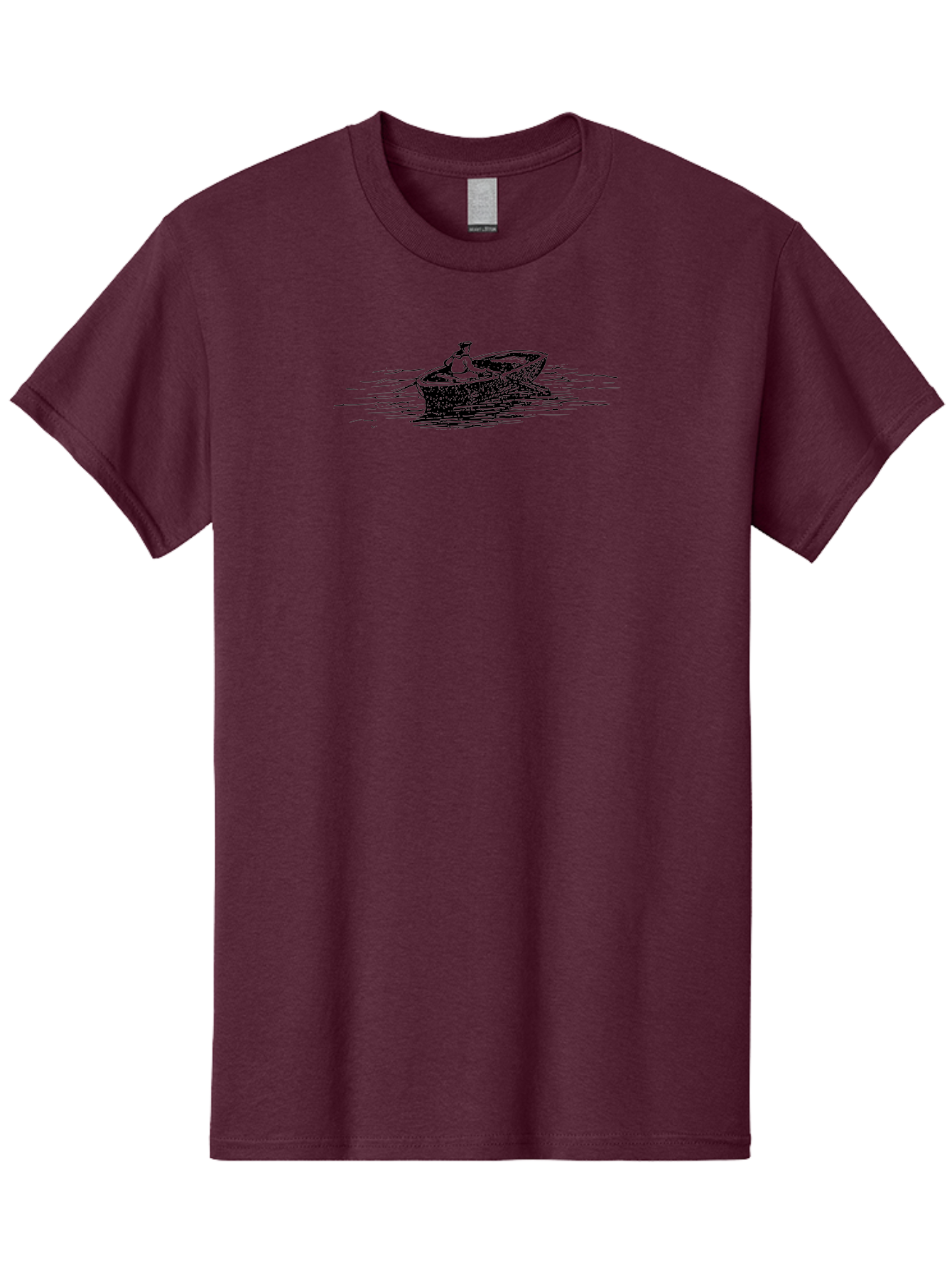 Man-In-Rowing-Boat Men'S Graphic Tee, 100% Cotton, Comfortable Casual Summer Wear, Machine Washable, Man In A Boat, Rowing Boat, Serene Water, Calm Atmosphere, Peaceful Scene, Watercraft, Tranquil Setting, Boat On Water Aad798