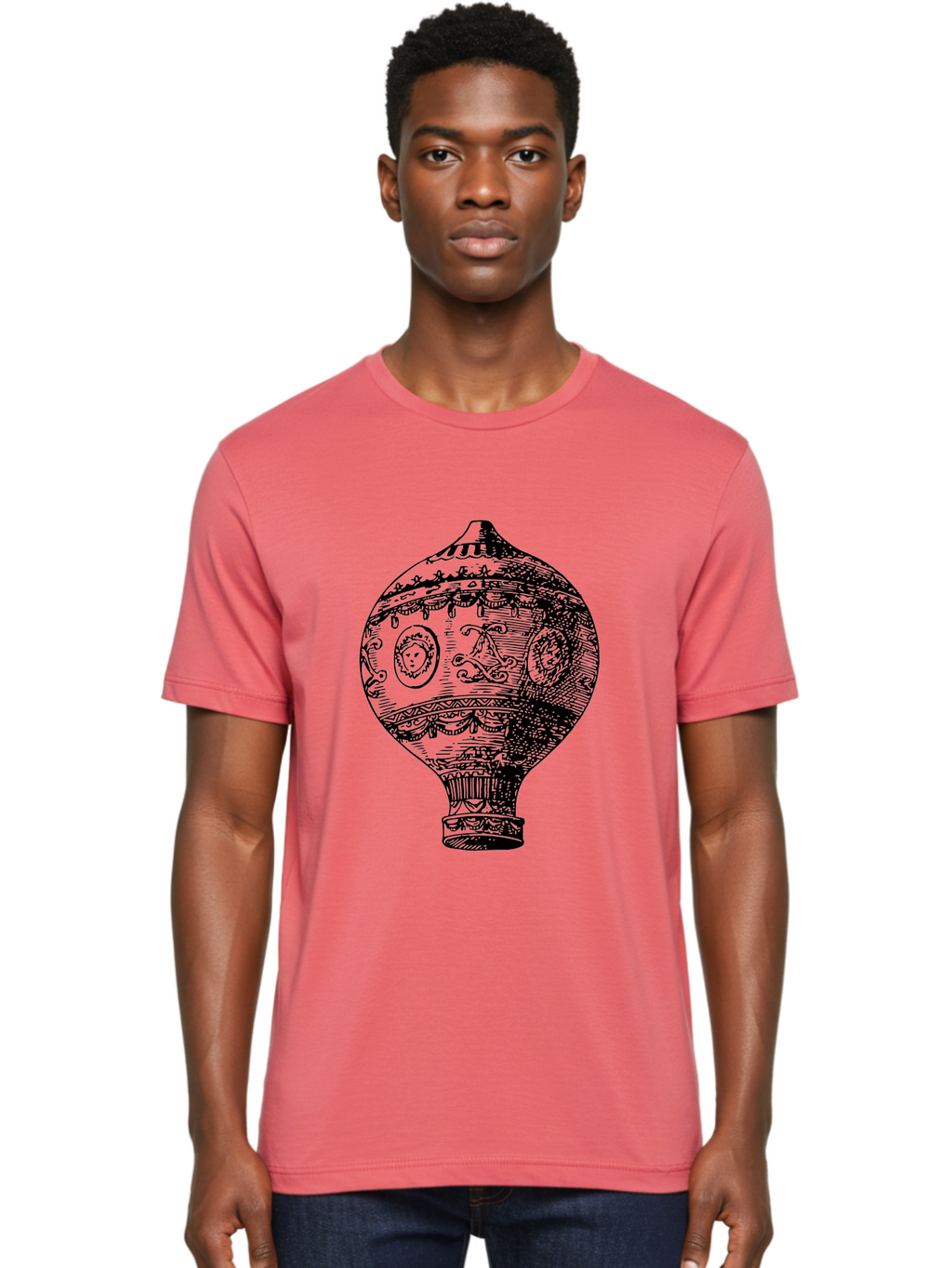 Ornate-Vase Men'S Graphic Tee, 100% Cotton, Comfortable Casual Summer Wear, Machine Washable, Perfume Bottle, Vintage Bottle, Ornate Design, Black Illustration, Decorative Art, Antique Style, Luxury Fragrance, Intricate Details, Aad799