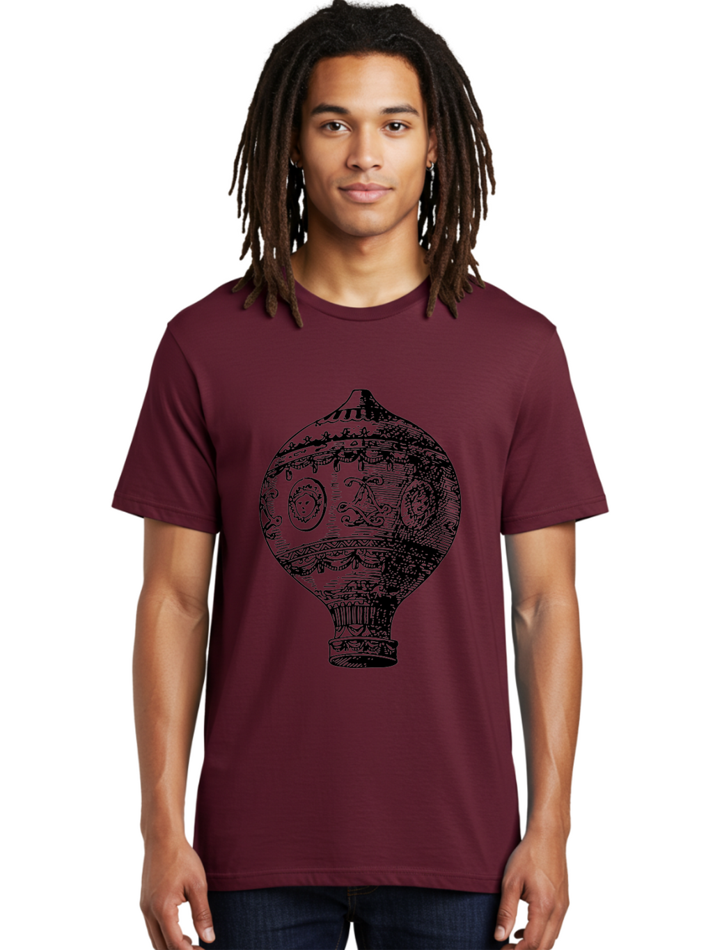 Ornate-Vase Men'S Graphic Tee, 100% Cotton, Comfortable Casual Summer Wear, Machine Washable, Perfume Bottle, Vintage Bottle, Ornate Design, Black Illustration, Decorative Art, Antique Style, Luxury Fragrance, Intricate Details, Aad799