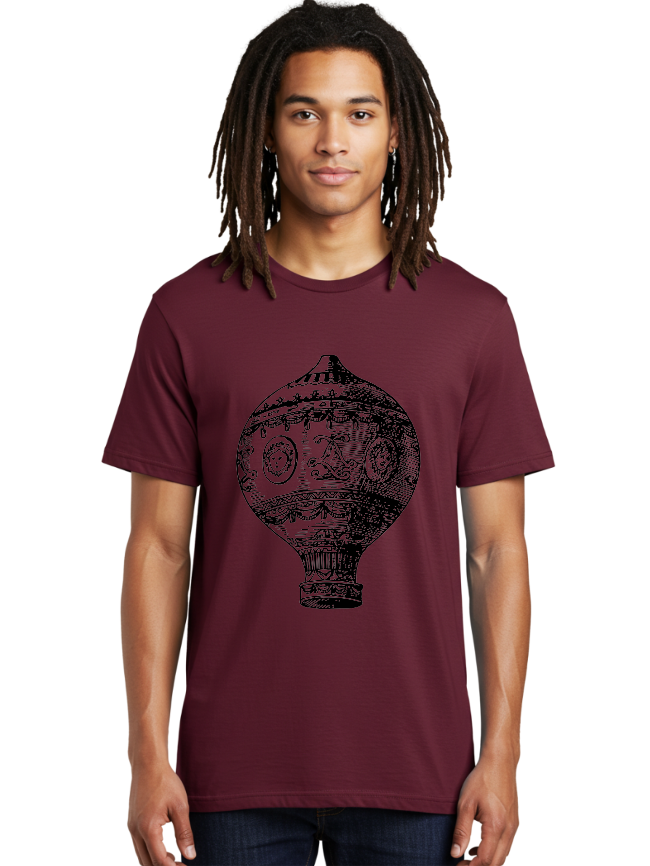 Ornate-Vase Men'S Graphic Tee, 100% Cotton, Comfortable Casual Summer Wear, Machine Washable, Perfume Bottle, Vintage Bottle, Ornate Design, Black Illustration, Decorative Art, Antique Style, Luxury Fragrance, Intricate Details, Aad799
