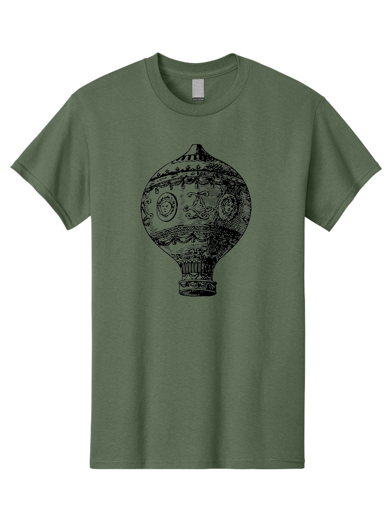 Ornate-Vase Men'S Graphic Tee, 100% Cotton, Comfortable Casual Summer Wear, Machine Washable, Perfume Bottle, Vintage Bottle, Ornate Design, Black Illustration, Decorative Art, Antique Style, Luxury Fragrance, Intricate Details, Aad799