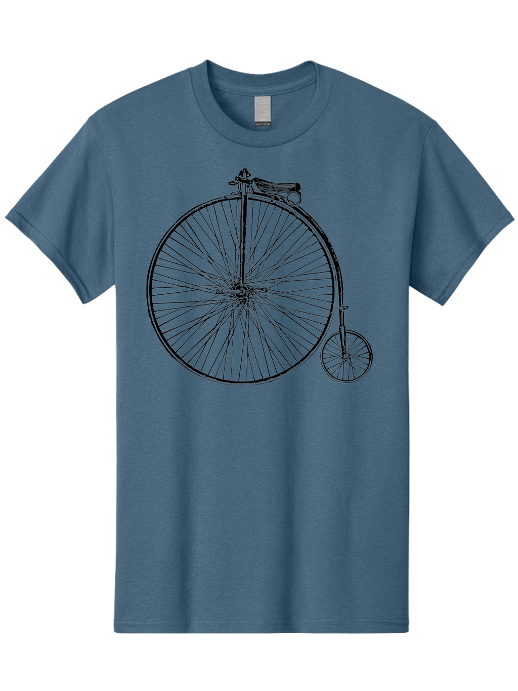 Penny-Farthing-Bicycle Men'S Graphic Tee, 100% Cotton, Comfortable Casual Summer Wear, Machine Washable, Vintage Bicycle, Penny Farthing Design, Classic Cycle, Historic Bike, Large Front Wheel, Small Rear Wheel, Antique Transport, Aad801
