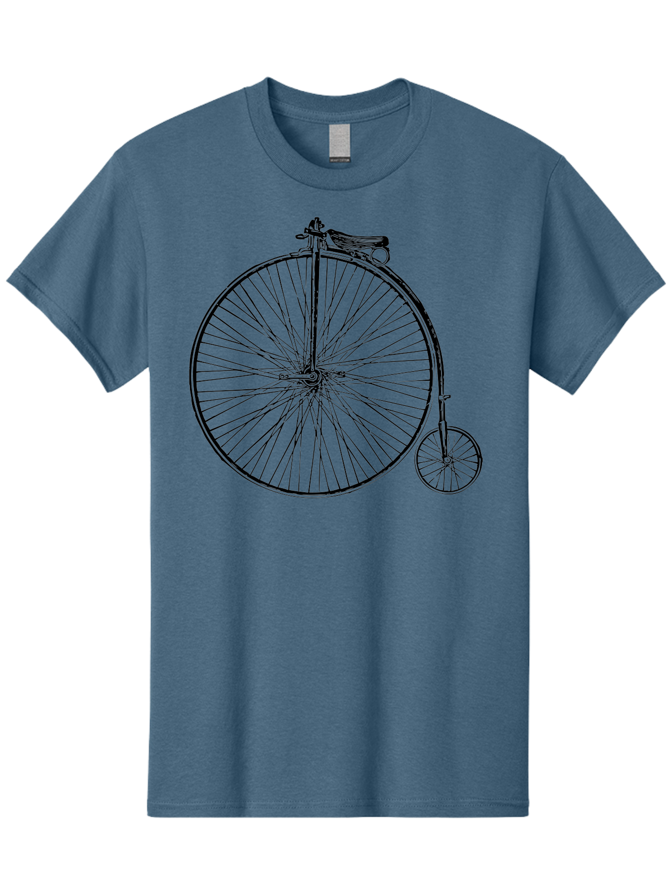 Penny-Farthing-Bicycle Men'S Graphic Tee, 100% Cotton, Comfortable Casual Summer Wear, Machine Washable, Vintage Bicycle, Penny Farthing Design, Classic Cycle, Historic Bike, Large Front Wheel, Small Rear Wheel, Antique Transport, Aad801