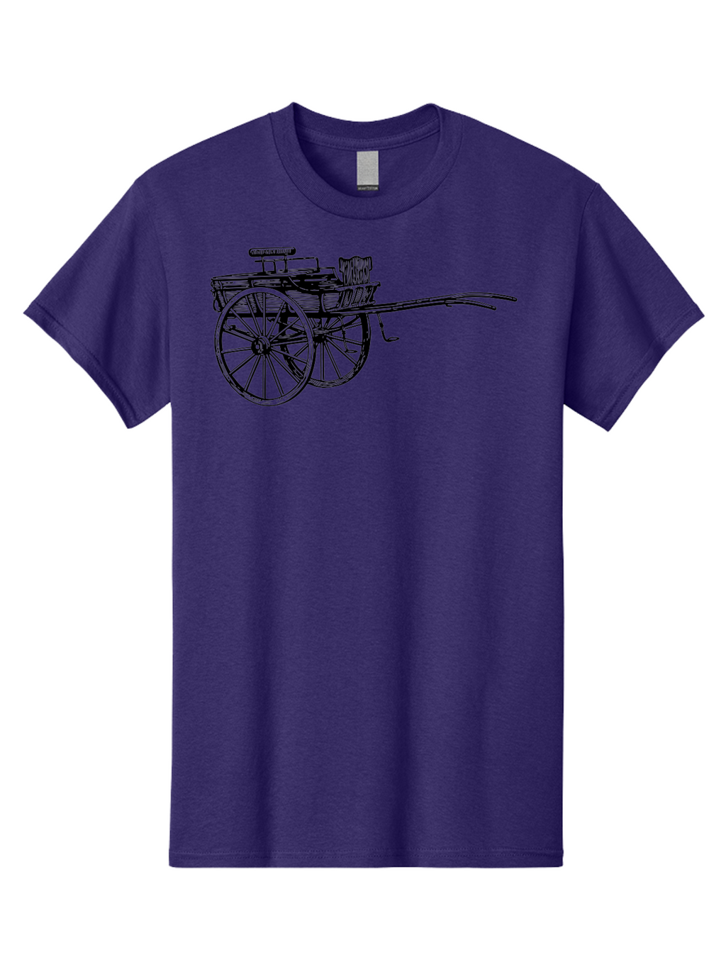 Rickshaw-Illustration Men'S Graphic Tee, 100% Cotton, Comfortable Casual Summer Wear, Machine Washable, Vintage Rickshaw, Traditional Transportation, Old-Fashioned Vehicle, Wooden Cart, Hand-Drawn Carriage, Classic Design, Retro Style, Aad802