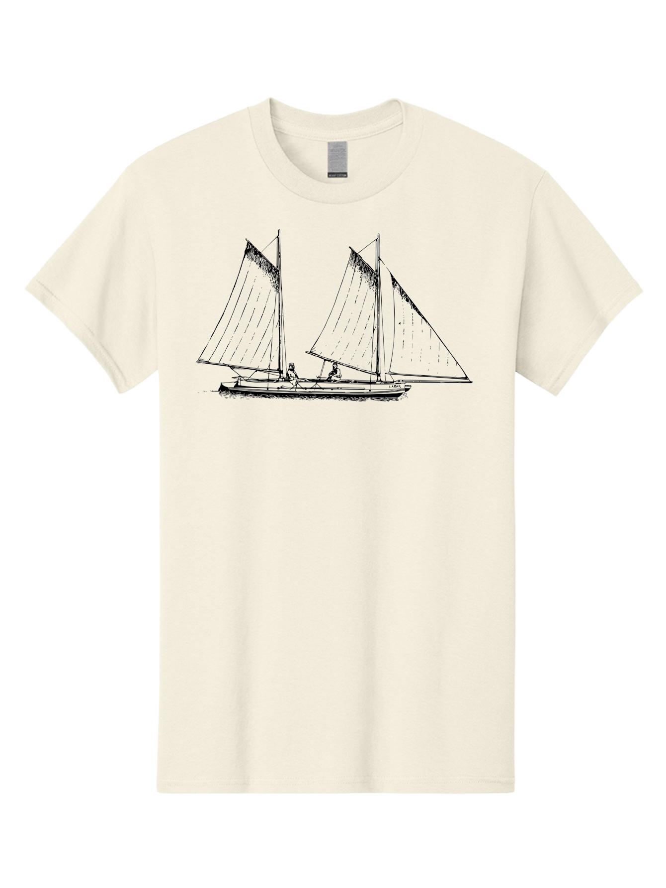 Sailboat-2 Men'S Graphic Tee, 100% Cotton, Comfortable Casual Summer Wear, Machine Washable, Sailboat, Sailing, Ocean, Watercraft, Nautical Theme, Sailing Vessels, Serene Atmosphere, Maritime, Adventure, Sketch Art, Black Lines, Simple Design, Aad805