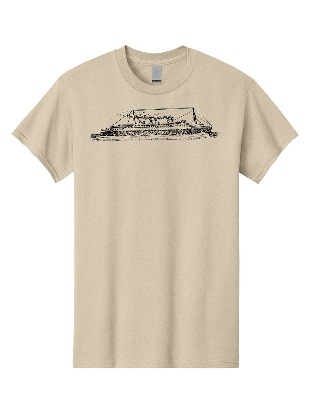 Steam-Ship Men'S Graphic Tee, 100% Cotton, Comfortable Casual Summer Wear, Machine Washable, Classic Ship, Vintage Vessel, Sailing Boat, Historical Maritime, Naval Architecture, Traditional Design, Old-World Charm, Retro Nautical, Aad810