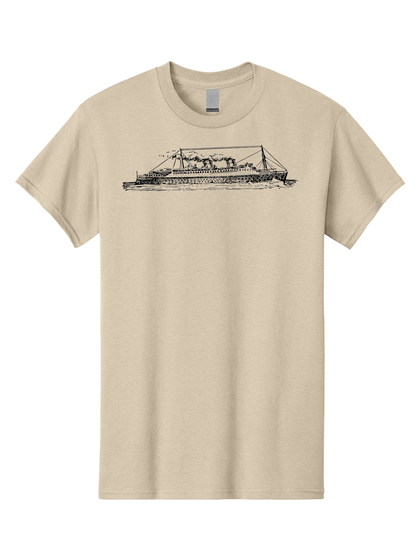 Steam-Ship Men'S Graphic Tee, 100% Cotton, Comfortable Casual Summer Wear, Machine Washable, Classic Ship, Vintage Vessel, Sailing Boat, Historical Maritime, Naval Architecture, Traditional Design, Old-World Charm, Retro Nautical, Aad810