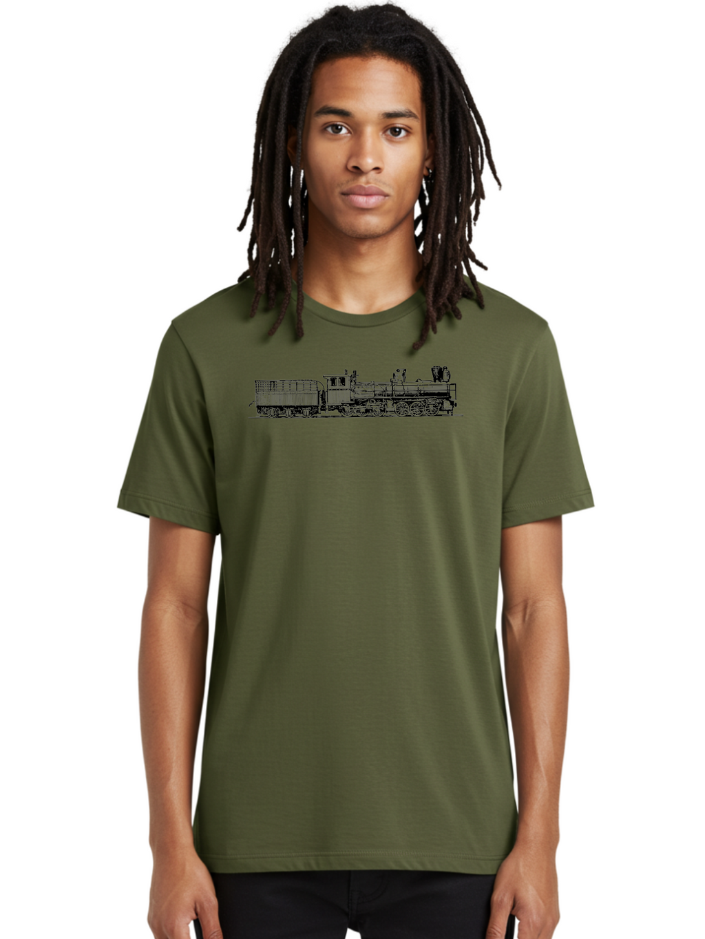 Steam-Train Men'S Graphic Tee, 100% Cotton, Comfortable Casual Summer Wear, Machine Washable, Vintage Locomotive, Train Engine, Steam Train, Railway Heritage, Classic Transport, Nostalgic Train, Railroad Nostalgia, Antique Locomotive Aad812