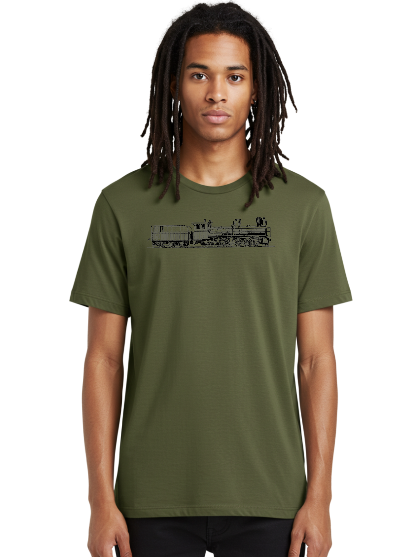Steam-Train Men'S Graphic Tee, 100% Cotton, Comfortable Casual Summer Wear, Machine Washable, Vintage Locomotive, Train Engine, Steam Train, Railway Heritage, Classic Transport, Nostalgic Train, Railroad Nostalgia, Antique Locomotive Aad812