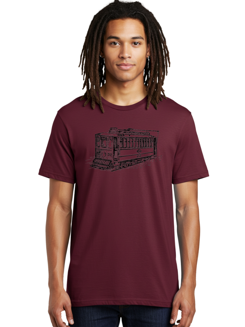 Trolley-Car-212 Men'S Graphic Tee, 100% Cotton, Comfortable Casual Summer Wear, Machine Washable, Vintage Trolley, Public Transportation, Urban Mobility, Classic Design, Railway System, Nostalgic Feel, Transportation Mode, 212 Aad816