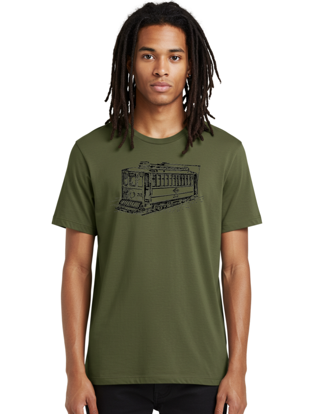 Trolley-Car-212 Men'S Graphic Tee, 100% Cotton, Comfortable Casual Summer Wear, Machine Washable, Vintage Trolley, Public Transportation, Urban Mobility, Classic Design, Railway System, Nostalgic Feel, Transportation Mode, 212 Aad816