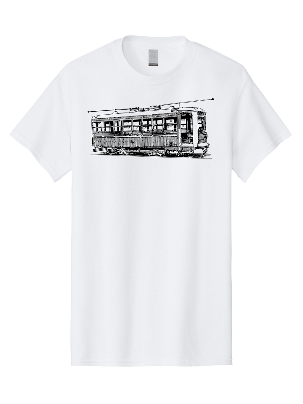 Trolley Men'S Graphic Tee, 100% Cotton, Comfortable Casual Summer Wear, Machine Washable, Vintage Trolley, Classic Transportation, Retro Streetcar, Urban Transit, Nostalgic Vehicle, Public Transportation, Historic Tram Aad817