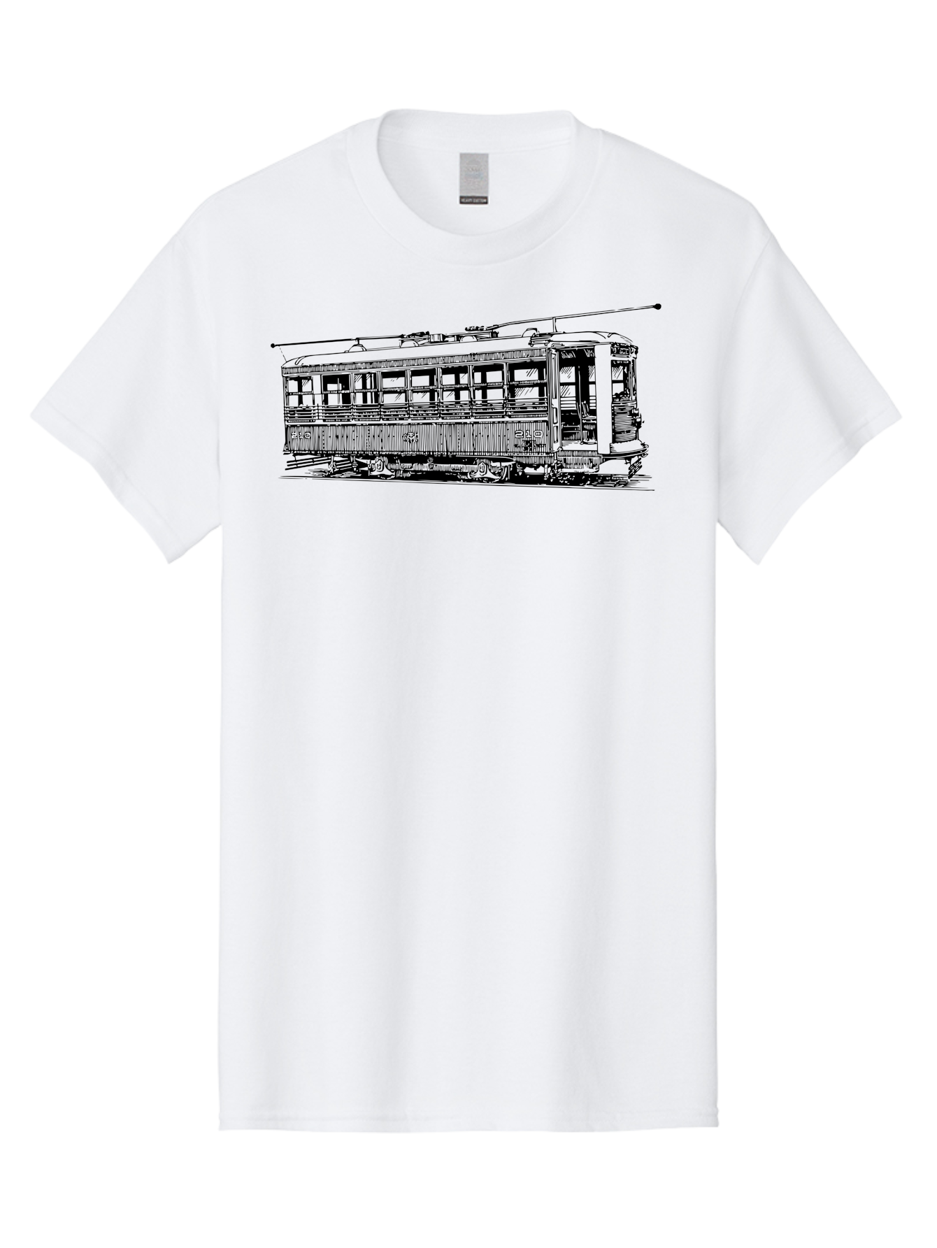 Trolley Men'S Graphic Tee, 100% Cotton, Comfortable Casual Summer Wear, Machine Washable, Vintage Trolley, Classic Transportation, Retro Streetcar, Urban Transit, Nostalgic Vehicle, Public Transportation, Historic Tram Aad817