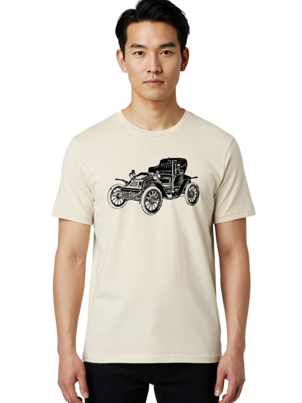 Vintage-Car-1 Men'S Graphic Tee, 100% Cotton, Comfortable Casual Summer Wear, Machine Washable, Vintage Automobile, Classic Car, Antique Vehicle, Old-Fashioned Transportation, Historic Motorcar, Nostalgic Ride, Retro Car Design, Old Car Aad821