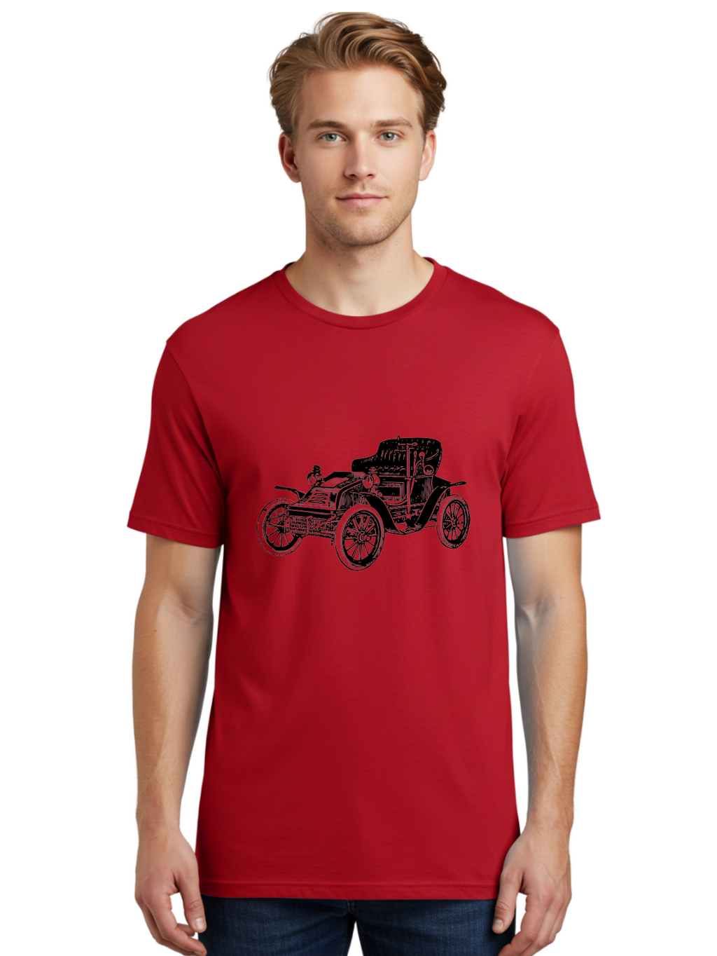 Vintage-Car-1 Men'S Graphic Tee, 100% Cotton, Comfortable Casual Summer Wear, Machine Washable, Vintage Automobile, Classic Car, Antique Vehicle, Old-Fashioned Transportation, Historic Motorcar, Nostalgic Ride, Retro Car Design, Old Car Aad821
