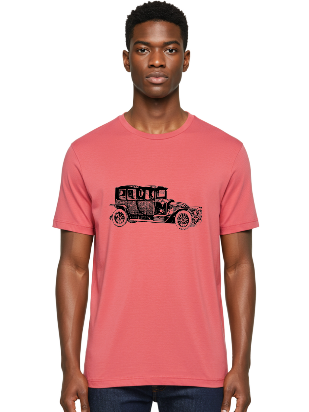 Vintage-Car-6 Men'S Graphic Tee, 100% Cotton, Comfortable Casual Summer Wear, Machine Washable, Vintage Car, Classic Automobile, Retro Vehicle, Antique Car, Old-Fashioned Transportation, Nostalgic Ride, Historic Car Design Aad826