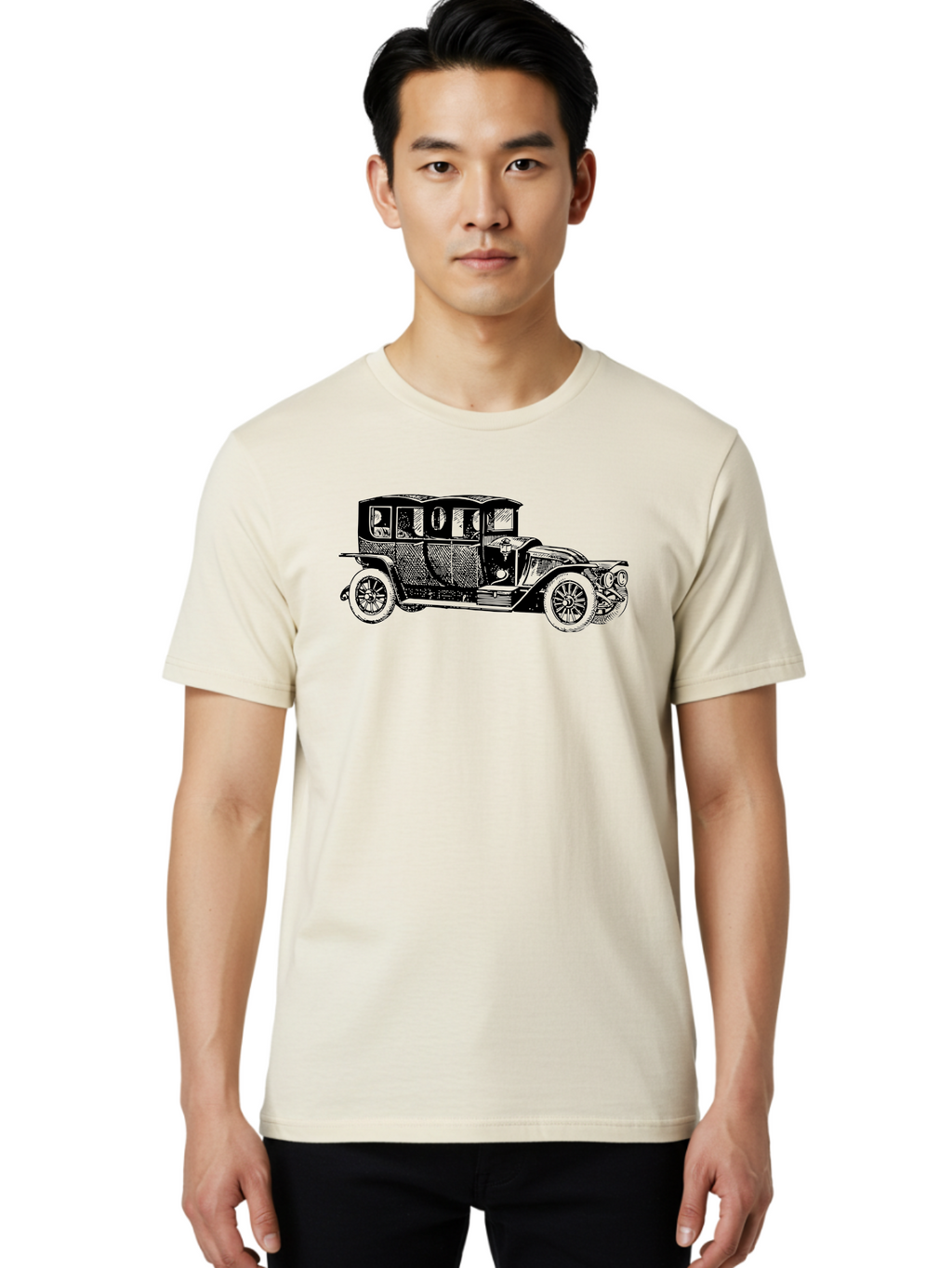 Vintage-Car-6 Men'S Graphic Tee, 100% Cotton, Comfortable Casual Summer Wear, Machine Washable, Vintage Car, Classic Automobile, Retro Vehicle, Antique Car, Old-Fashioned Transportation, Nostalgic Ride, Historic Car Design Aad826