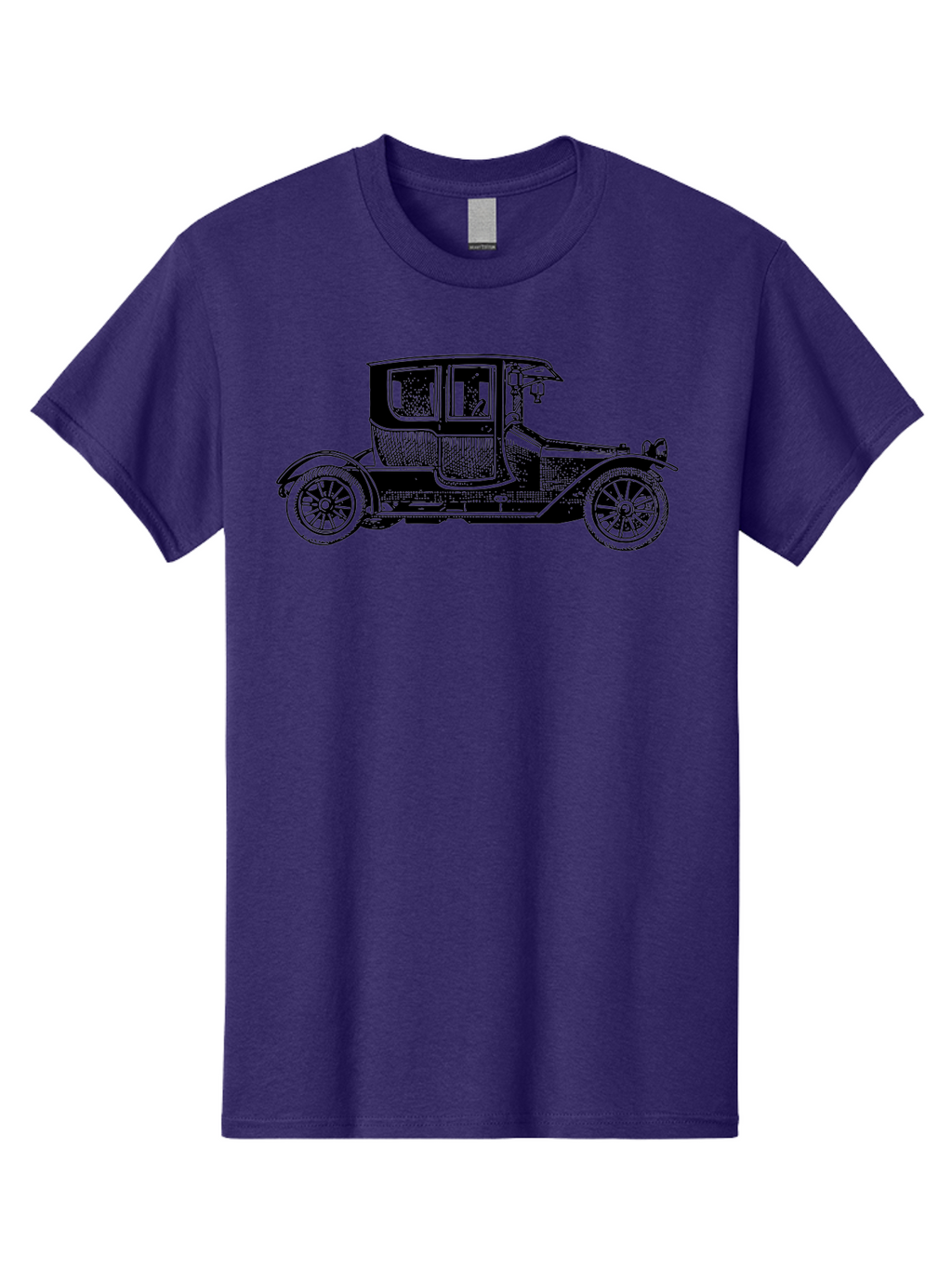 Vintage-Car-Illustration Men'S Graphic Tee, 100% Cotton, Comfortable Casual Summer Wear, Machine Washable, Vintage Automobile, Classic Car, Antique Vehicle, Old-Fashioned Transportation, Retro Car Design, Historical Vehicle, Old Car Aad828