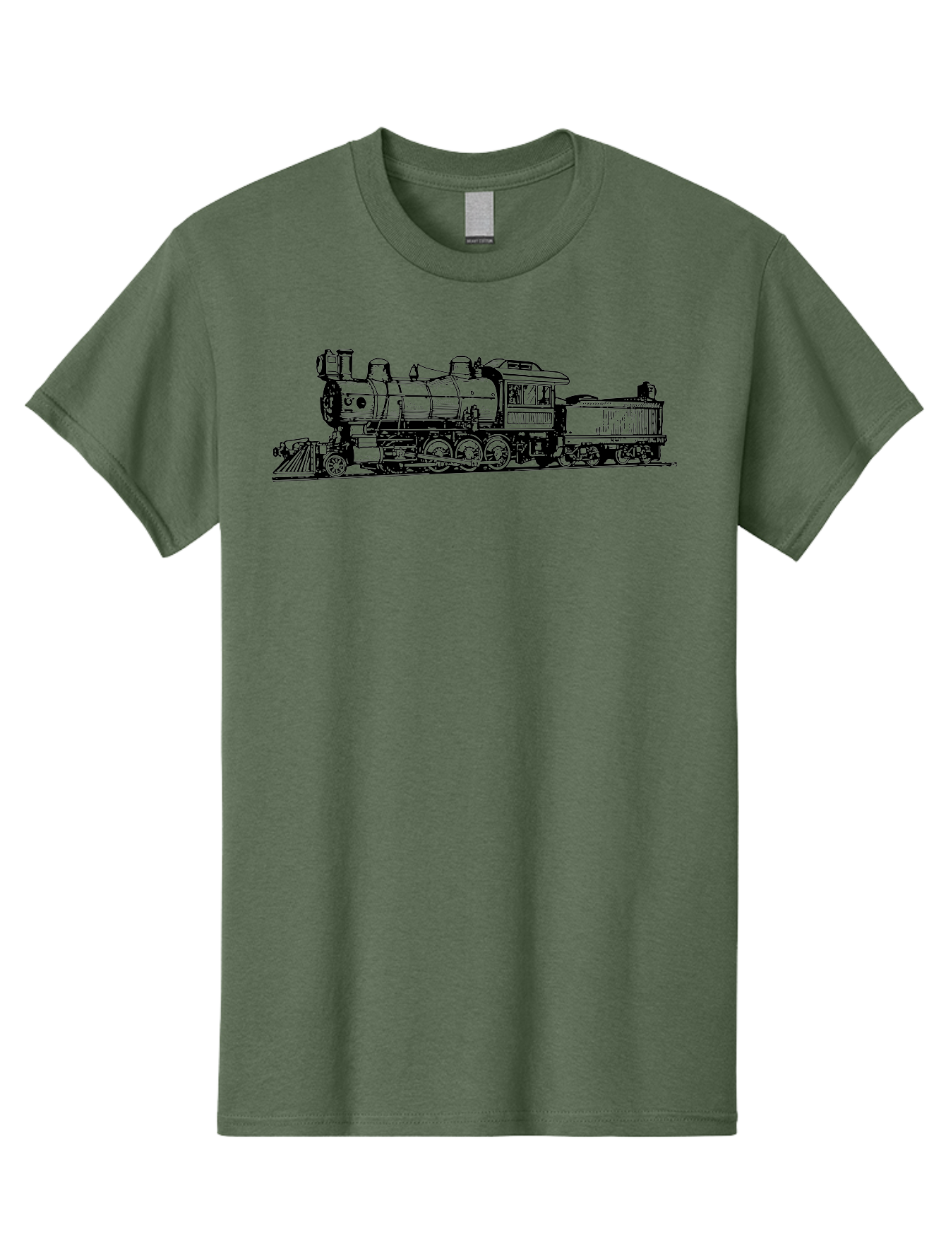 Vintage-Train Men'S Graphic Tee, 100% Cotton, Comfortable Casual Summer Wear, Machine Washable, Vintage Steam Train, Classic Locomotive, Railroad Transportation, Nostalgic Train, Retro Railway, Old-Fashioned Train Engine Aad835