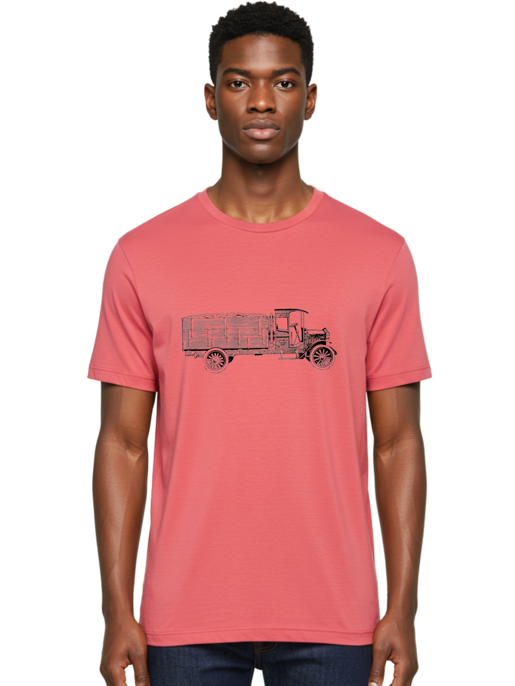 Vintage-Truck-2 Men'S Graphic Tee, 100% Cotton, Comfortable Casual Summer Wear, Machine Washable, Vintage Truck, Classic Vehicle, Wooden Crates, Old Truck Design, Antique Transportation, Retro Automobile, Nostalgic Truck Aad837
