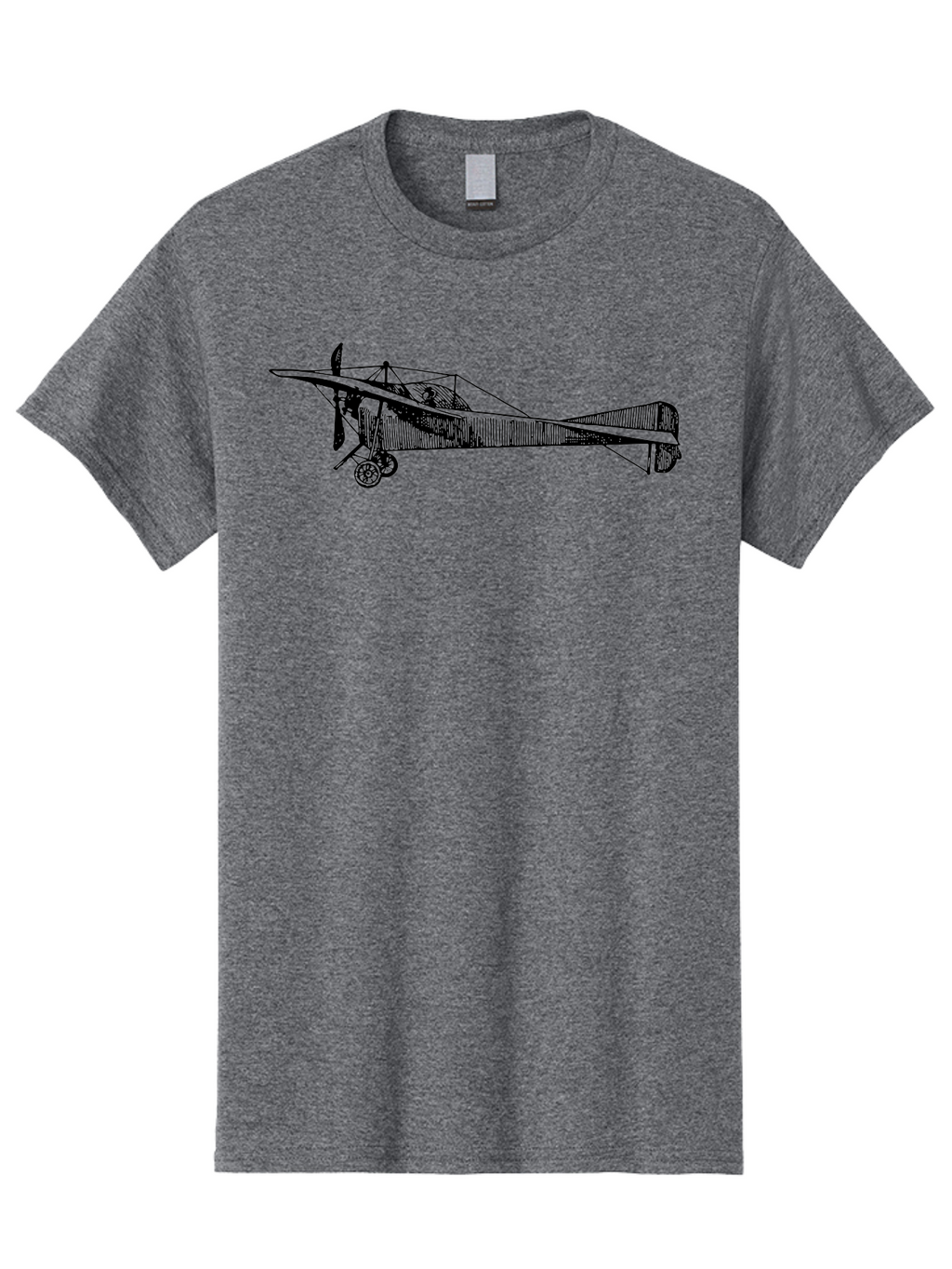 Wwi-Biplane Men'S Graphic Tee, 100% Cotton, Comfortable Casual Summer Wear, Machine Washable, Vintage Biplane, Old Airplane, Historical Aircraft, Classic Aviation, Retro Flying Machine, Nostalgic Design, Wooden Aircraft, Aad840