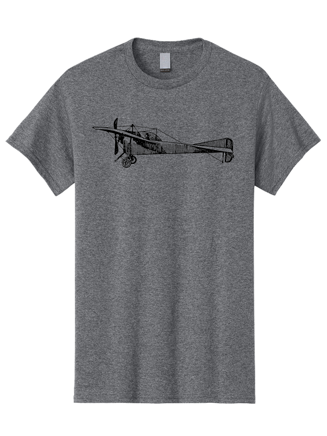 Wwi-Biplane Men'S Graphic Tee, 100% Cotton, Comfortable Casual Summer Wear, Machine Washable, Vintage Biplane, Old Airplane, Historical Aircraft, Classic Aviation, Retro Flying Machine, Nostalgic Design, Wooden Aircraft, Aad840