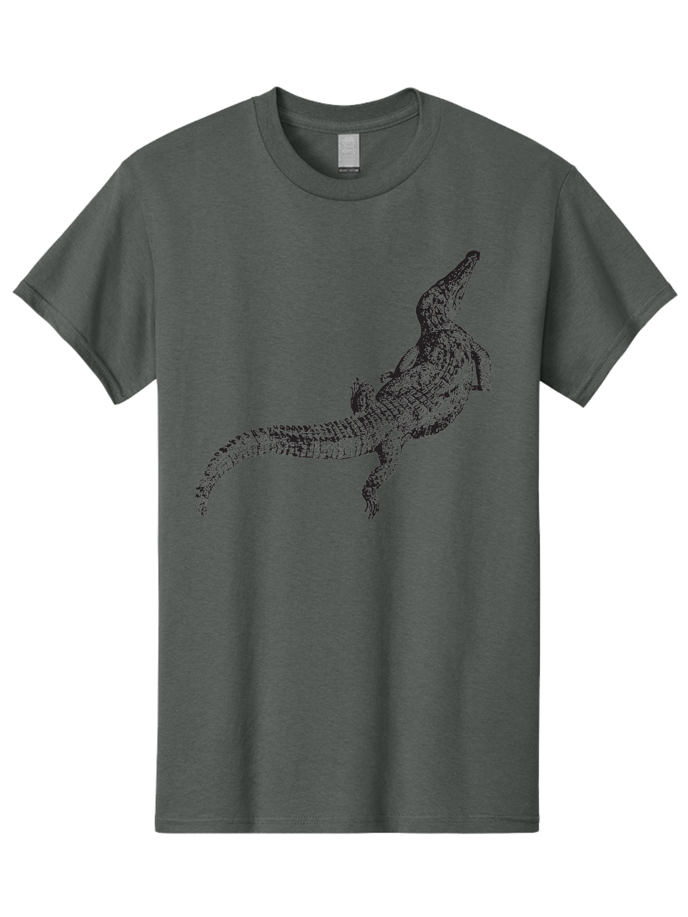 Alligator Men'S Graphic Tee, 100% Cotton, Comfortable Casual Summer Wear, Machine Washable, Crocodile Illustration, Reptile Art, Wildlife Design, Scaly Texture, Fierce Animal, Predatory Creature, Wild Nature Aad844
