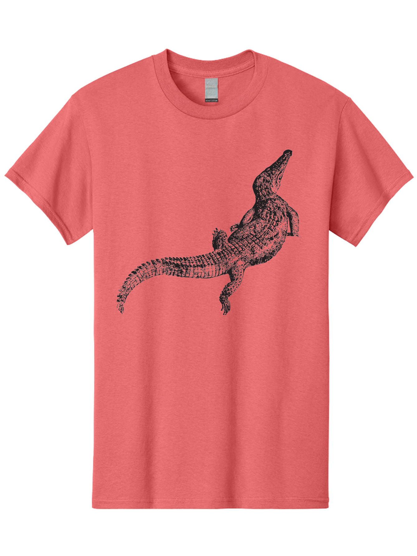 Alligator Men'S Graphic Tee, 100% Cotton, Comfortable Casual Summer Wear, Machine Washable, Crocodile Illustration, Reptile Art, Wildlife Design, Scaly Texture, Fierce Animal, Predatory Creature, Wild Nature Aad844