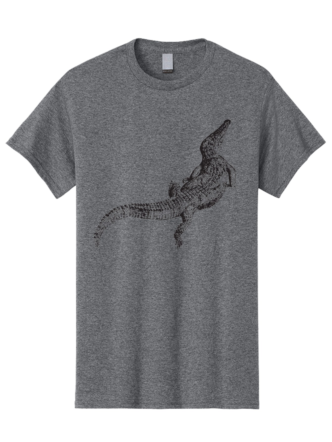 Alligator Men'S Graphic Tee, 100% Cotton, Comfortable Casual Summer Wear, Machine Washable, Crocodile Illustration, Reptile Art, Wildlife Design, Scaly Texture, Fierce Animal, Predatory Creature, Wild Nature Aad844