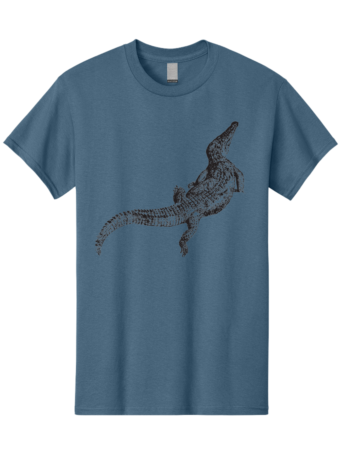 Alligator Men'S Graphic Tee, 100% Cotton, Comfortable Casual Summer Wear, Machine Washable, Crocodile Illustration, Reptile Art, Wildlife Design, Scaly Texture, Fierce Animal, Predatory Creature, Wild Nature Aad844