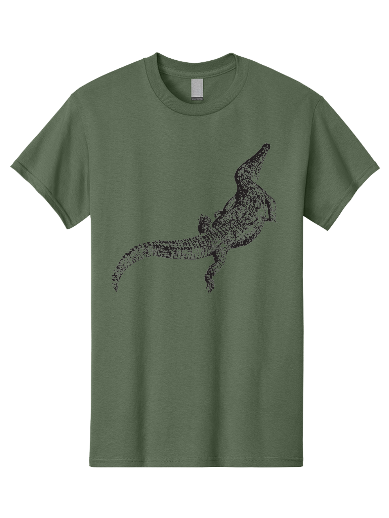 Alligator Men'S Graphic Tee, 100% Cotton, Comfortable Casual Summer Wear, Machine Washable, Crocodile Illustration, Reptile Art, Wildlife Design, Scaly Texture, Fierce Animal, Predatory Creature, Wild Nature Aad844