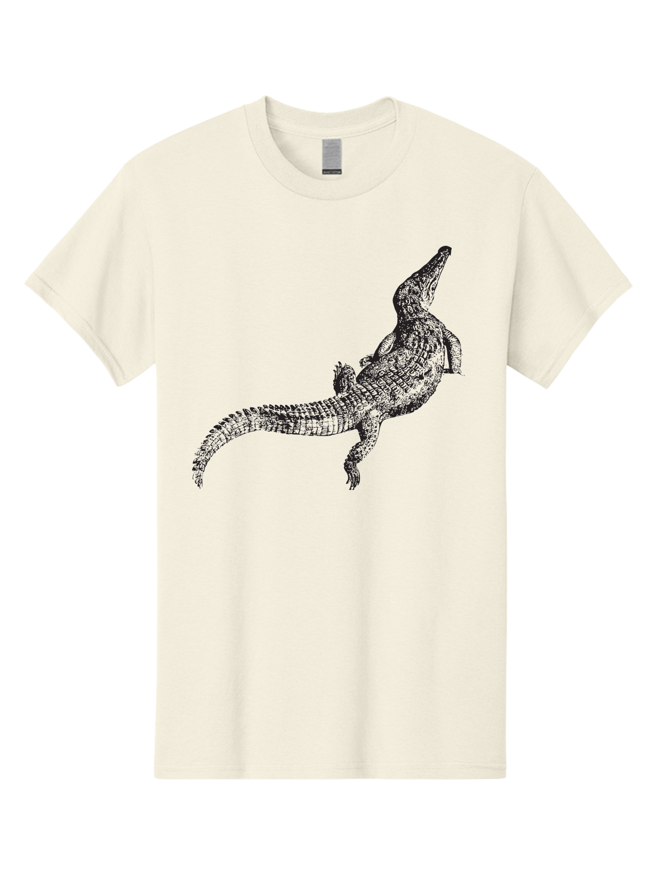 Alligator Men'S Graphic Tee, 100% Cotton, Comfortable Casual Summer Wear, Machine Washable, Crocodile Illustration, Reptile Art, Wildlife Design, Scaly Texture, Fierce Animal, Predatory Creature, Wild Nature Aad844