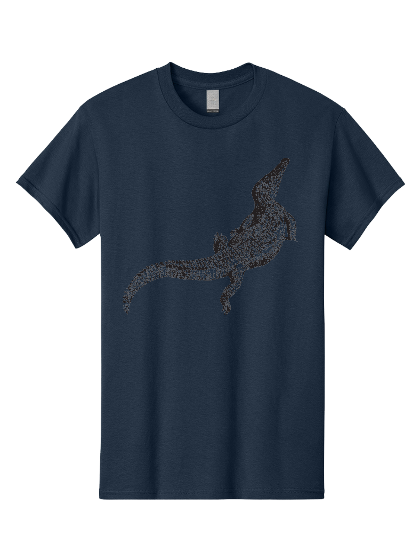 Alligator Men'S Graphic Tee, 100% Cotton, Comfortable Casual Summer Wear, Machine Washable, Crocodile Illustration, Reptile Art, Wildlife Design, Scaly Texture, Fierce Animal, Predatory Creature, Wild Nature Aad844