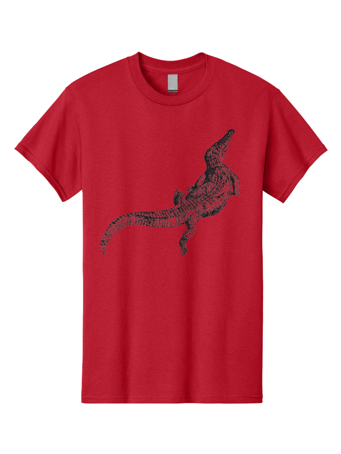 Alligator Men'S Graphic Tee, 100% Cotton, Comfortable Casual Summer Wear, Machine Washable, Crocodile Illustration, Reptile Art, Wildlife Design, Scaly Texture, Fierce Animal, Predatory Creature, Wild Nature Aad844
