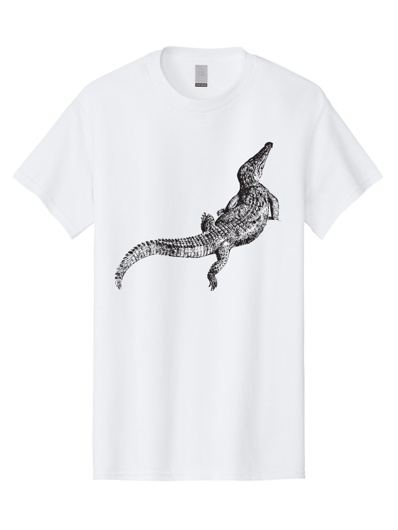 Alligator Men'S Graphic Tee, 100% Cotton, Comfortable Casual Summer Wear, Machine Washable, Crocodile Illustration, Reptile Art, Wildlife Design, Scaly Texture, Fierce Animal, Predatory Creature, Wild Nature Aad844