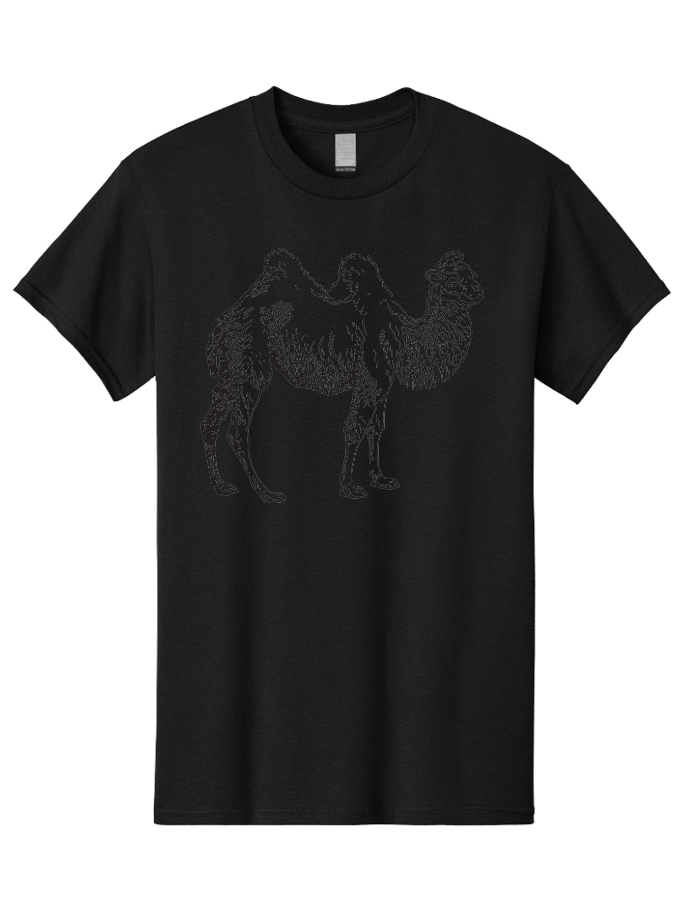 Bactrian-Camel Men'S Graphic Tee, 100% Cotton, Comfortable Casual Summer Wear, Machine Washable, Bactrian Camel, Double Hump Camel, Desert Animal, Exotic Creature, Wild Camel, Camel Illustration, Camel Drawing Aad846