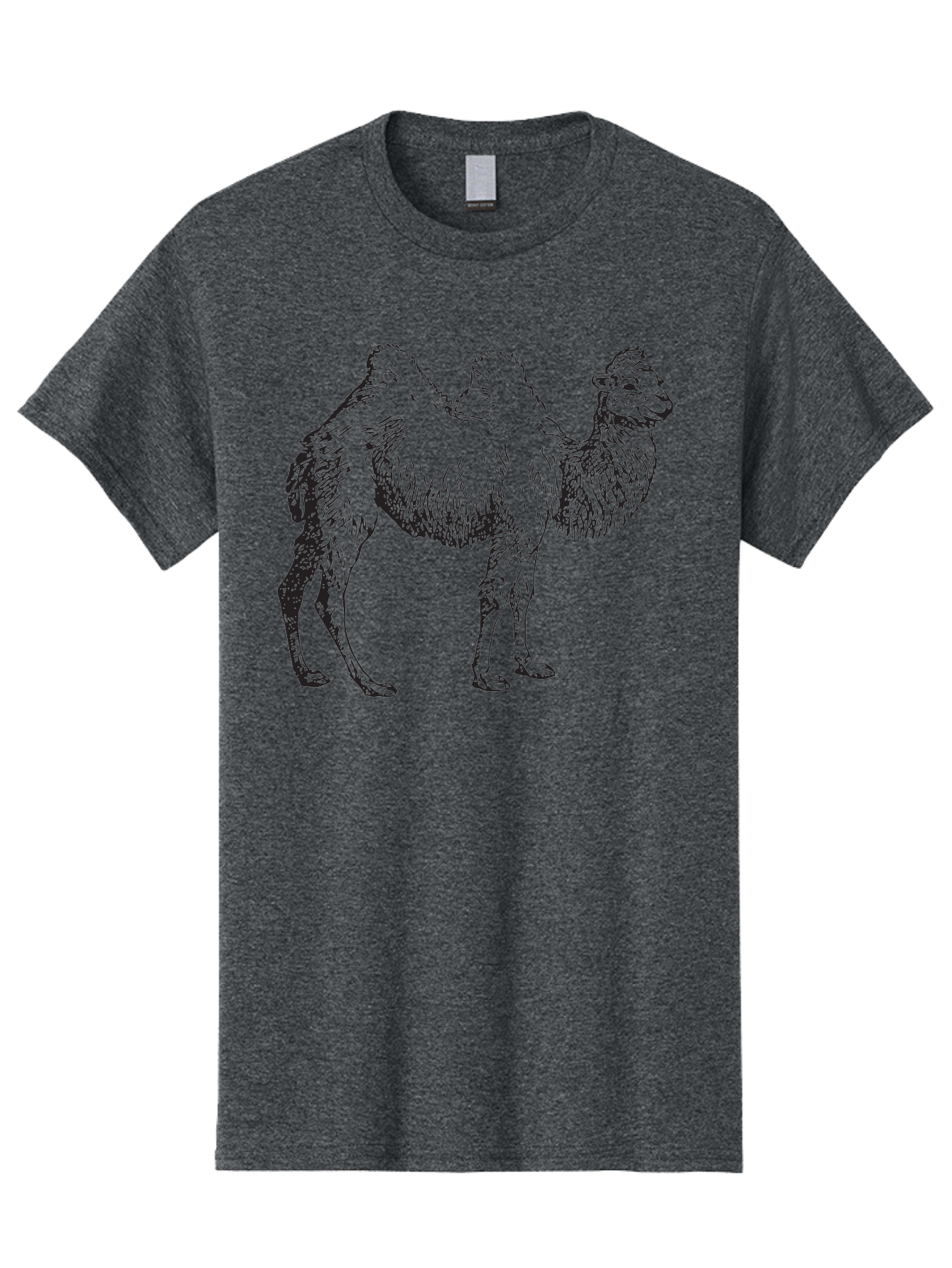 Bactrian-Camel Men'S Graphic Tee, 100% Cotton, Comfortable Casual Summer Wear, Machine Washable, Bactrian Camel, Double Hump Camel, Desert Animal, Exotic Creature, Wild Camel, Camel Illustration, Camel Drawing Aad846