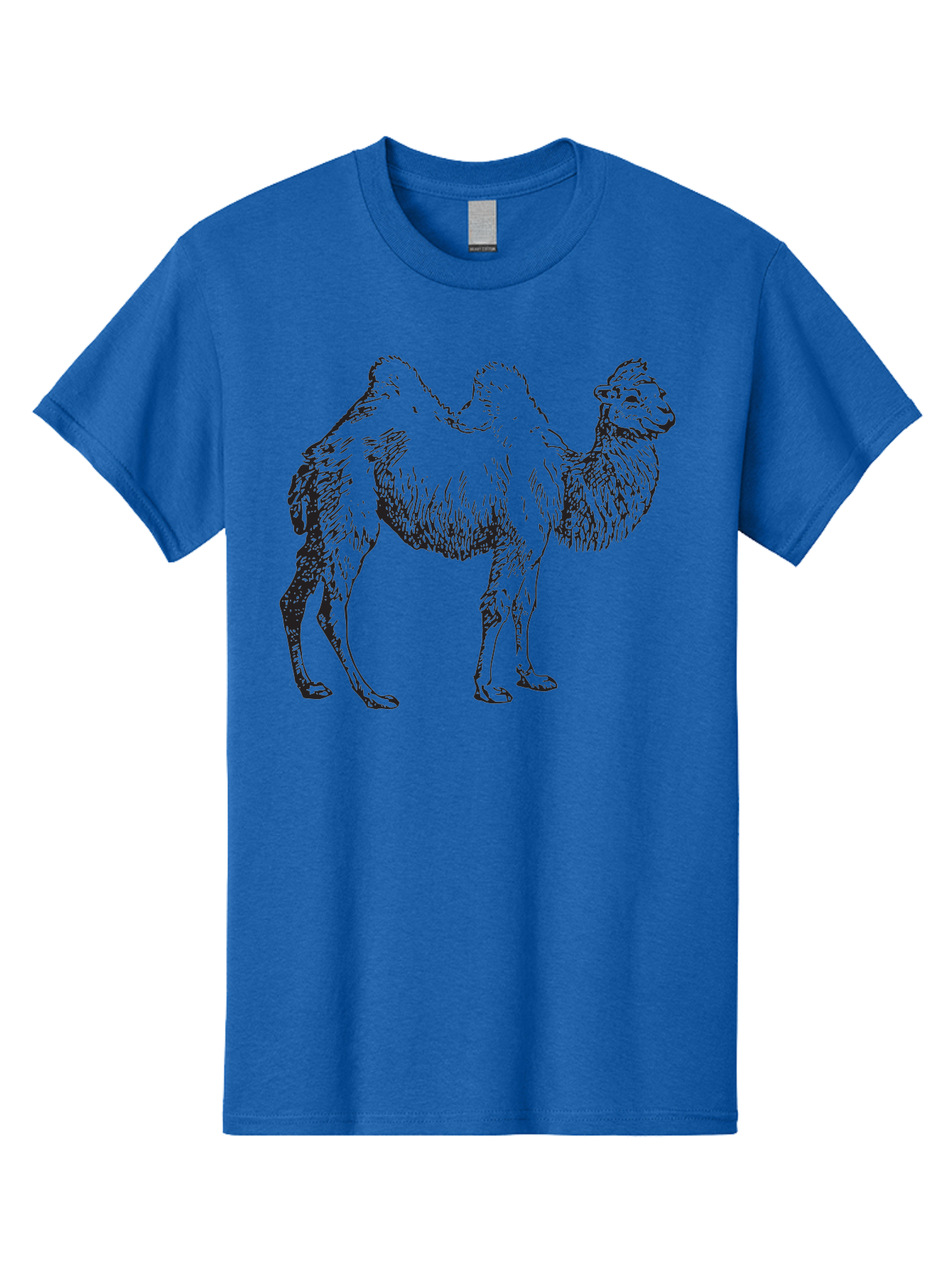 Bactrian-Camel Men'S Graphic Tee, 100% Cotton, Comfortable Casual Summer Wear, Machine Washable, Bactrian Camel, Double Hump Camel, Desert Animal, Exotic Creature, Wild Camel, Camel Illustration, Camel Drawing Aad846