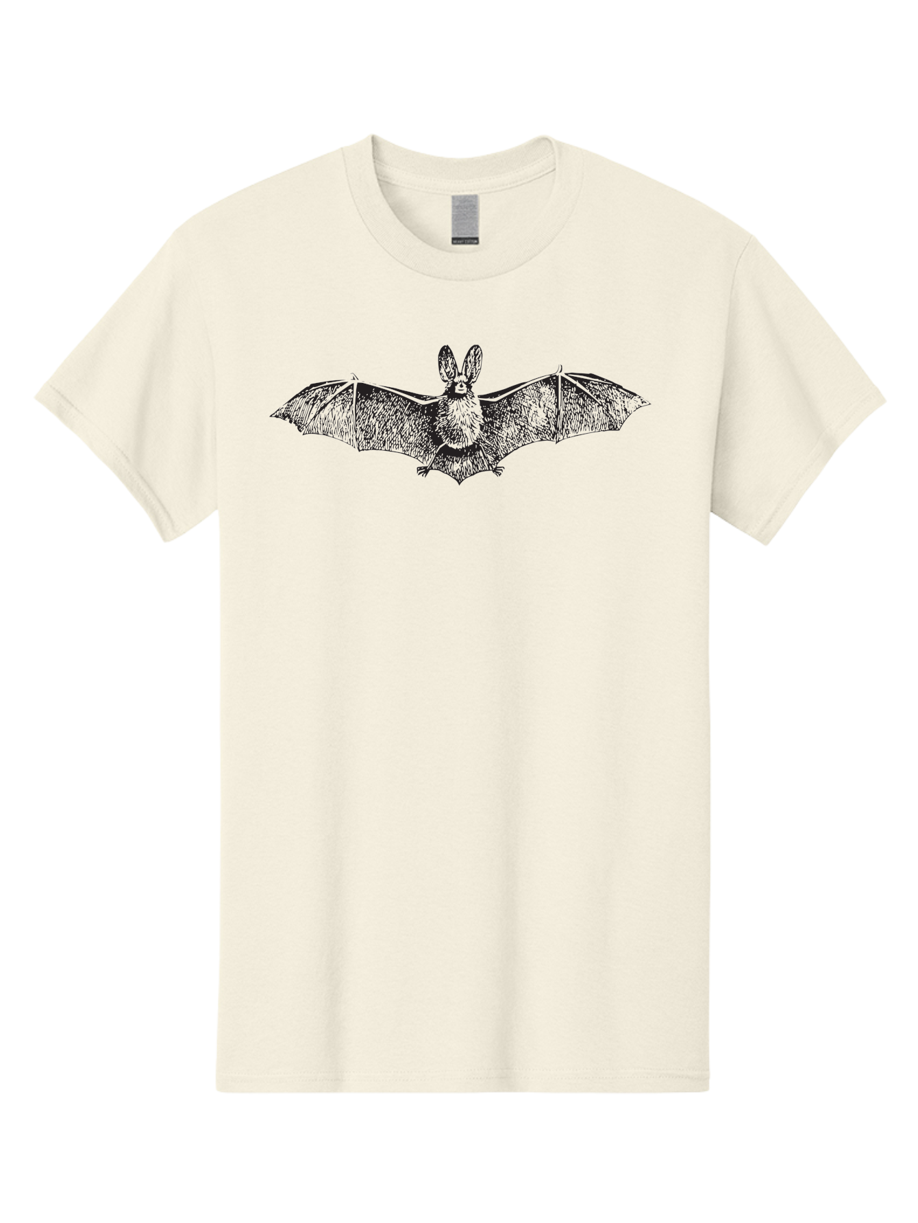 Bat Men'S Graphic Tee, 100% Cotton, Comfortable Casual Summer Wear, Machine Washable, Bat With Rabbit Head, Crossbreed Animal, Fantasy Creature, Dark Art, Gothic Illustration, Unusual Hybrid, Surrealism, Weird Art Aad848